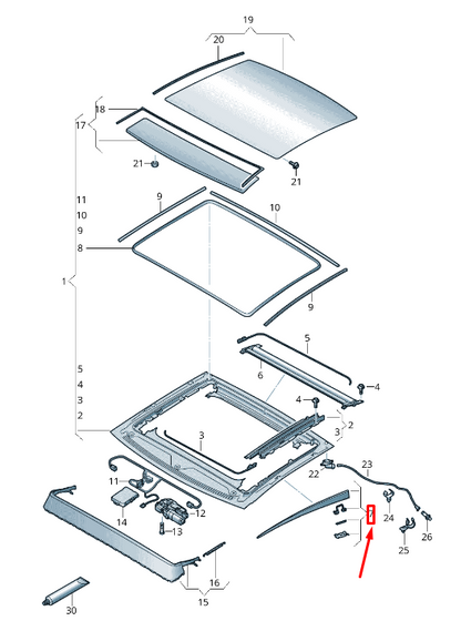 NEW AUDI A6 4A C8 RIGHT SUNROOF OPENING TRIM 4K5877782 ORIGINAL