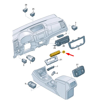 NEW VW SHARAN 7N CONTROL PANEL WITH PUSHBUTTON LHD 7N1927137NXSH