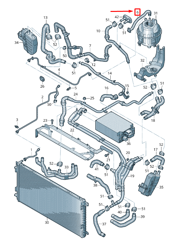 new audi e-tron gen engine coolant hose 4kr121081a original