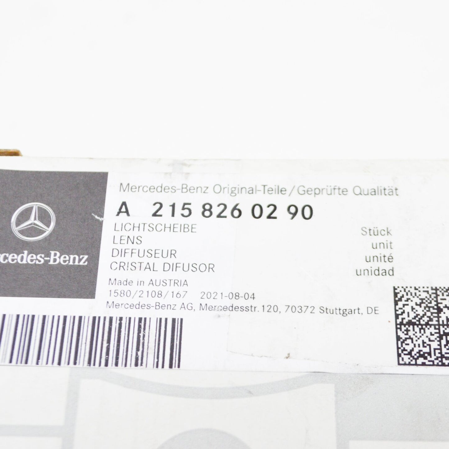 NEW MERCEDES-BENZ CL-CLASS C215 FRONT RIGHT FOG LIGHT COVER A2158260290 ORIGINAL