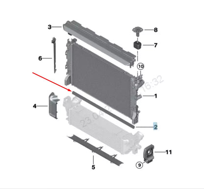 NEW BMW 7 G11 LOWER RADIATOR SEALING TRIM 17118577642 8577642 2016 ORIGINAL