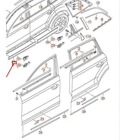 NEW AUDI Q7 4L FRONT LEFT DOOR LOWER MOLDING 4L0853959FGRU ORIGINAL