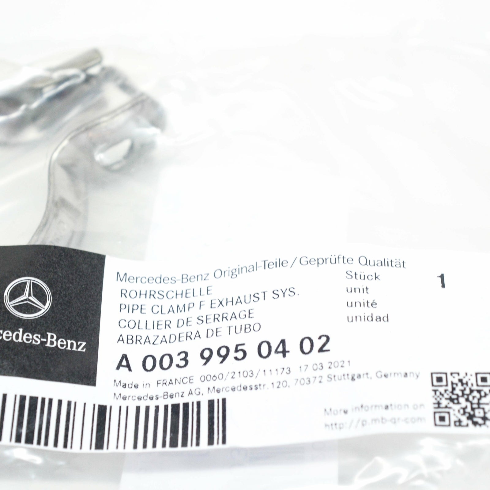 NEW MERCEDES-BENZ E W213 EXHAUST PIPE CLAMP A0039950402 ORIGINAL