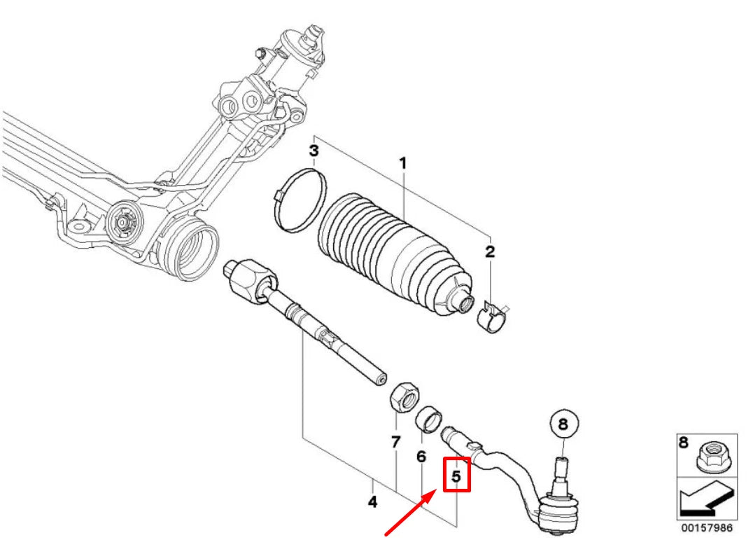 NEW BMW X5 E70 STEERING TIE ROD END 6793497 32106793497 ORIGINAL
