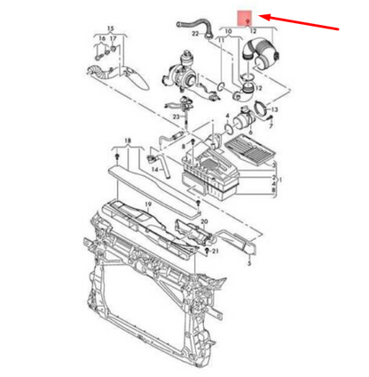 new volkswagen passat b8 3g air hose 3q0129654d original