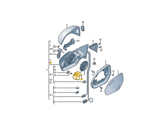 NEW AUDI Q8 4MN FRONT RIGHT MIRROR COVER BASE 4M88579969B9 ORIGINAL