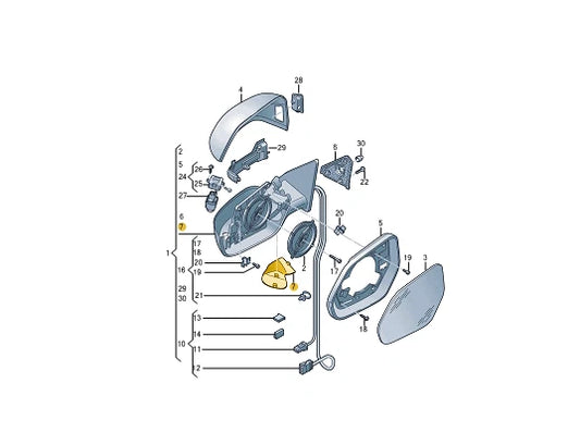 NEW AUDI Q8 4MN FRONT RIGHT MIRROR COVER BASE 4M88579969B9 ORIGINAL