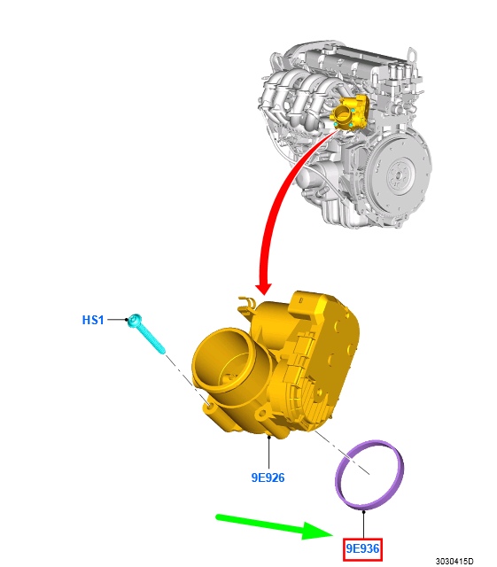 new ford b-max b232 throttle housing gasket 8a6g-9p848-aa 1538500 original