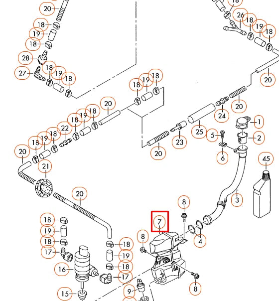 NEW VOLKSWAGEN TP T5 WINDSHIELD WASHER RESERVOIR FLUID TANK 7H0955453T