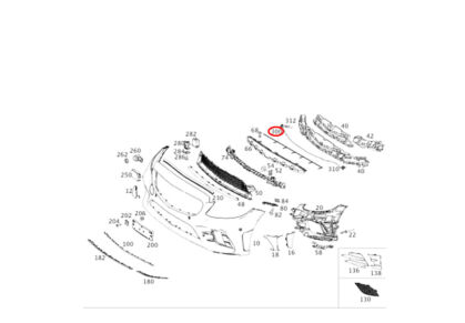 NEW MB C W205 FRONT BUMPER ELECTRICAL WIRING HARNESS A2055402041 ORIGINAL