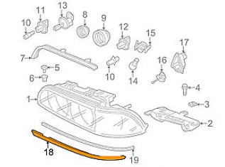 NEW BMW 5 E39 RIGHT HEADLIGHT TRIM 51138168810 8168810 ORIGINAL