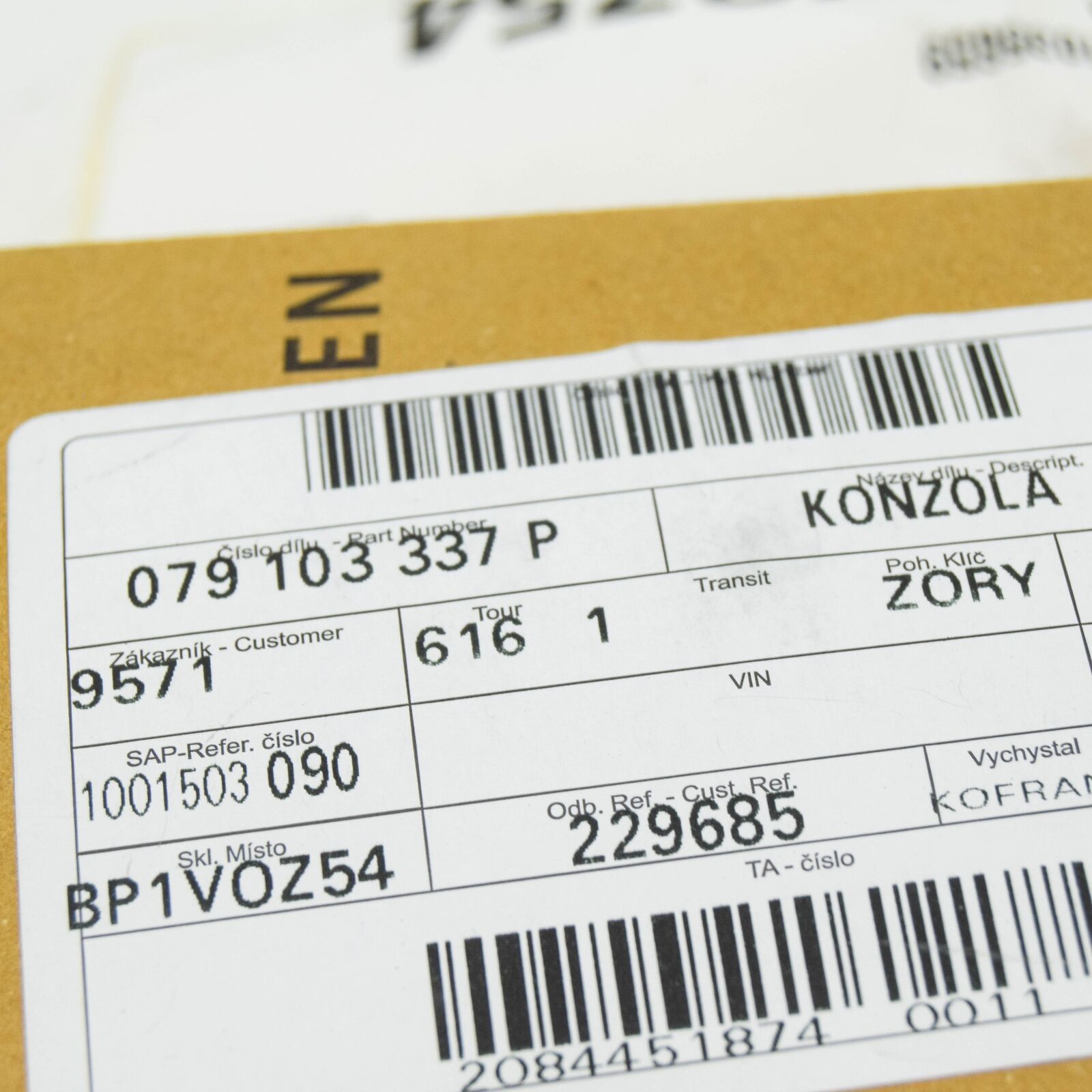 NEW AUDI R8 4S3 TIMING CHAIN BRACKET 079103337P ORIGINAL