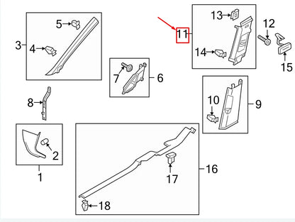 NEW VW GOLF VII 5G MK7 RIGHT UPPER B PILLAR TRIM 5GM867244E82V
