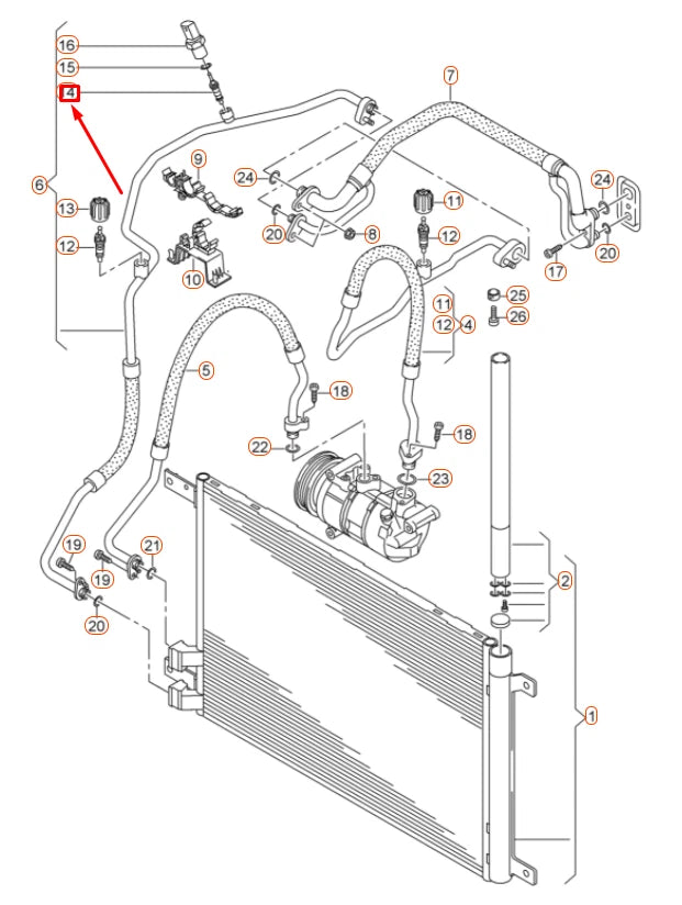 NEW AUDI A3 8V A/C HIGH-PRESSURE SWITCH VALVE 8A0820855AA ORIGINAL