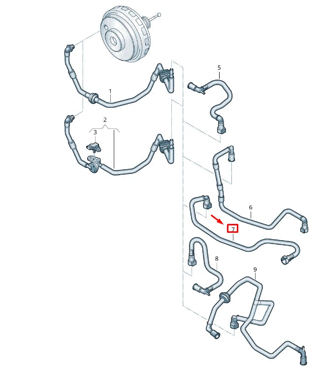 NEW VW TOUAREG 7P MK2 BRAKE SERVO VACUUM PIPE RHD 7P6611931AF