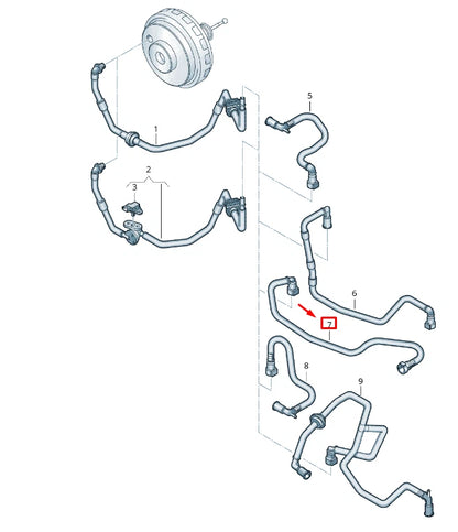 NEW VW TOUAREG 7P MK2 BRAKE SERVO VACUUM PIPE RHD 7P6611931AF