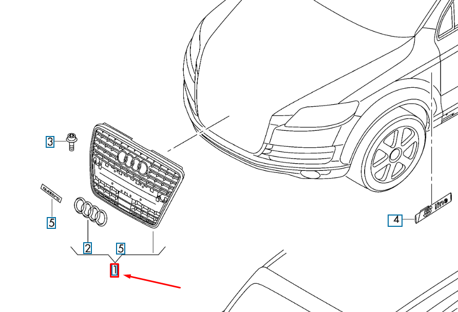 new audi q7 4l radiator grille 4l08536511qp original