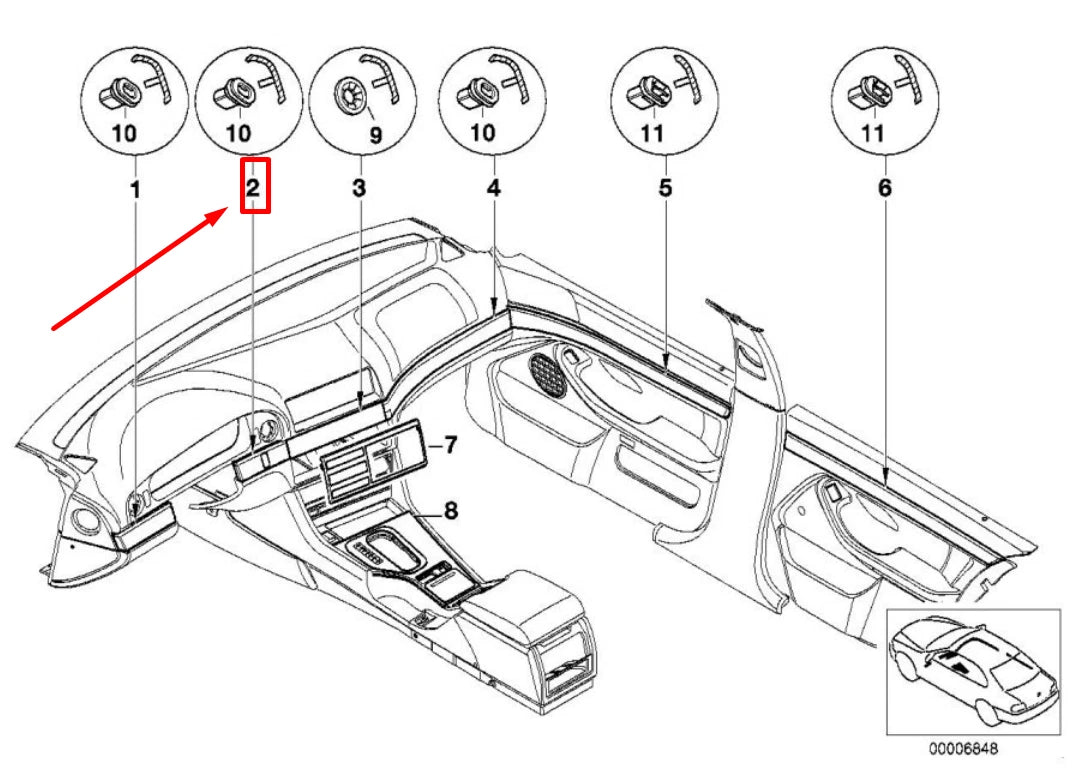 NEW BMW 5 E39 LEFT CENTER FINISHER 51452695585 2695585 ORIGINAL