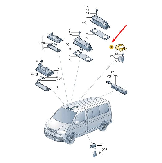 NEW VW TRANSPORTER VI T6 POTENTIOMETER LIGHT FIBRE 7L6947133A