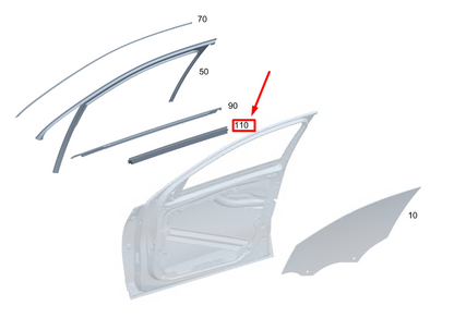 new mercedes-benz c s206 front right inner door sealing rail a2067250400