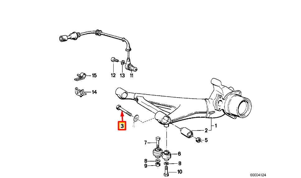 NEW BMW 5 TOURING E34 REAR AXLE SUPPORT HEX BOLT 33321136406 ORIGINAL