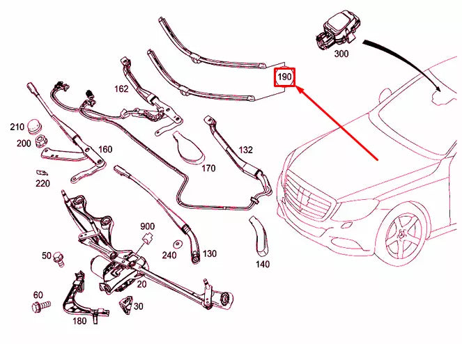 NEW MERCEDES-BENZ S-CLASS W222 FRONT WIPER BLADES SET A2228201245 RHD ORIGINAL