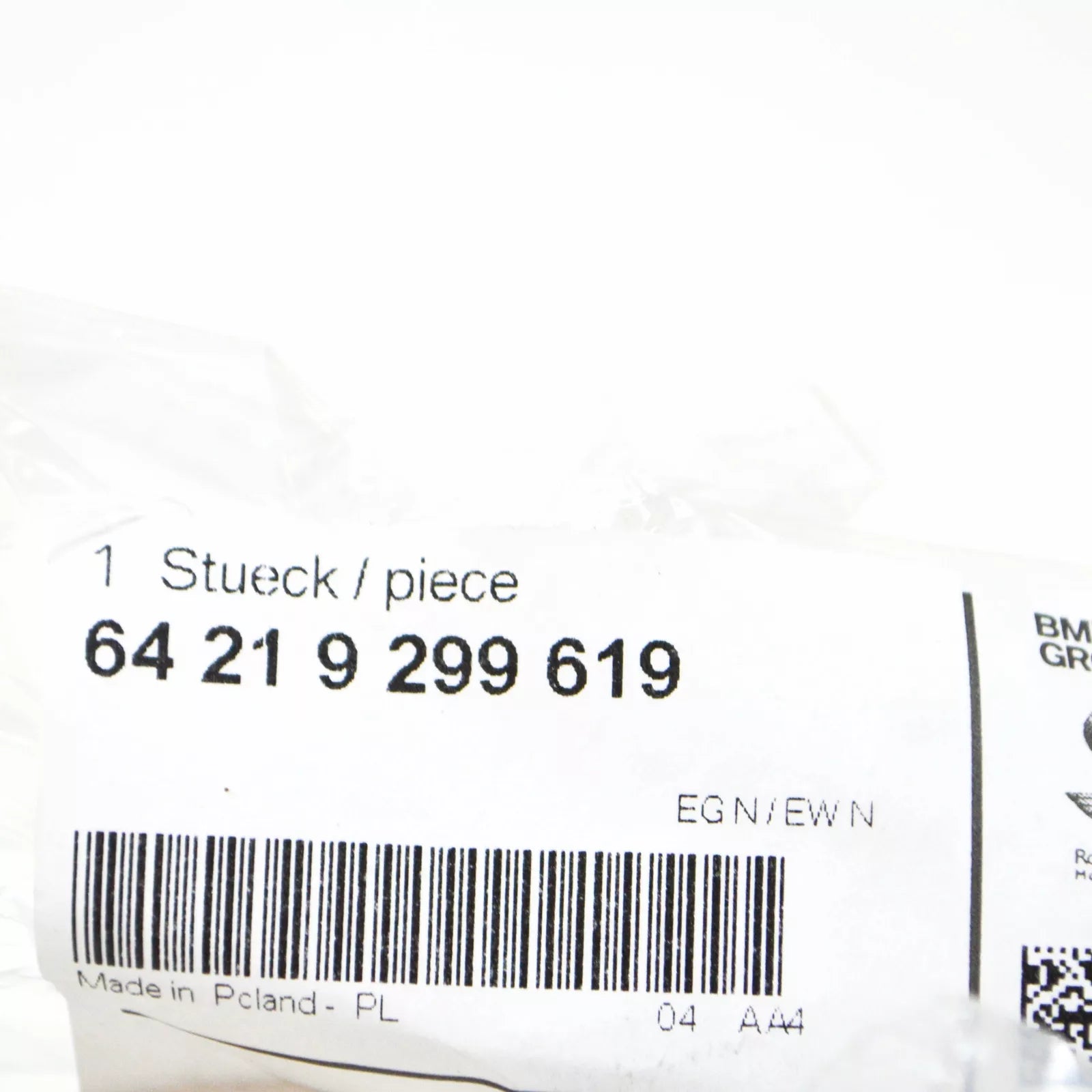 NEW BMW 5 G30 COOLANT SUPPLY 1 HOSE PIPE 64219299619 9299619 ORIGINAL