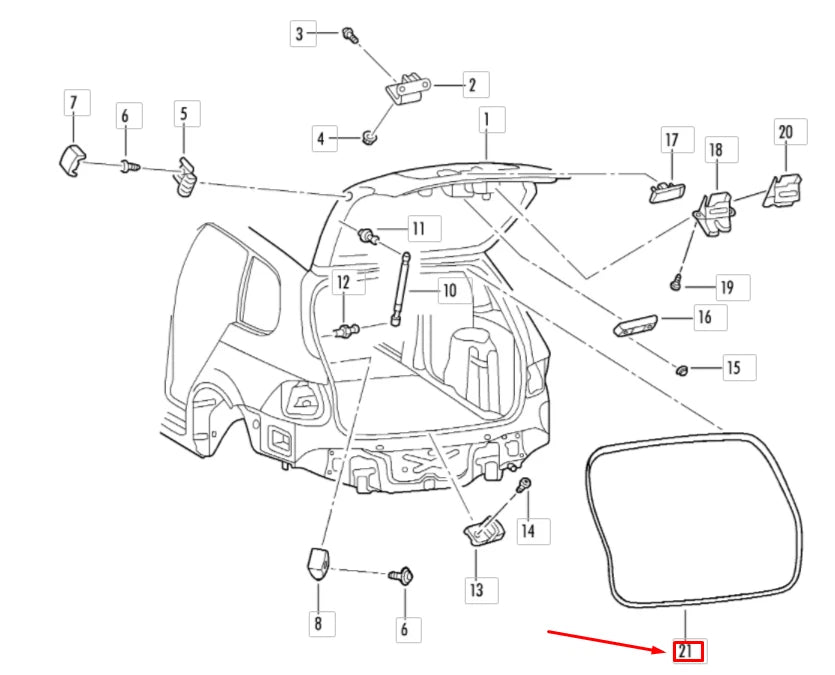 NEW VOLKSWAGEN GOLF VARIANT MK6 REAR LID RUBBER SEAL 1K98277055AP