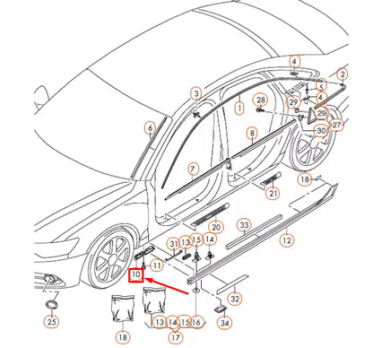 NEW AUDI A6 C7 FRONT LEFT ROCKER PANEL SILL BRACKET HOLDER 4G0853921B ORIGINAL