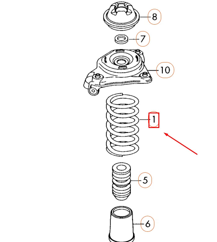 NEW AUDI A6 C6 FRONT COIL SPRING 4F0411105BJ ORIGINAL