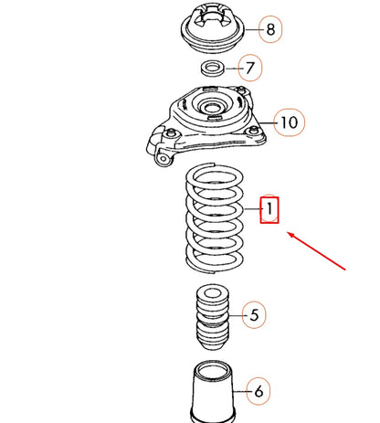 NEW AUDI A6 C6 FRONT COIL SPRING 4F0411105BJ ORIGINAL