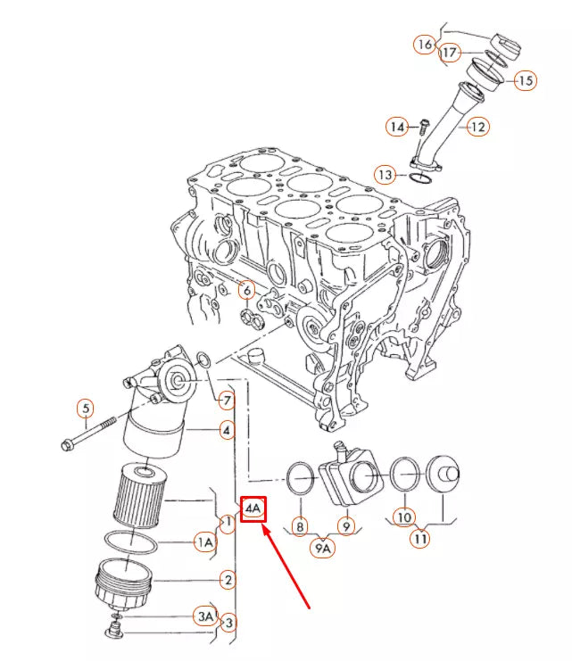 NEW AUDI A3 8P OIL FILTER WITH FLANGE 022115403R ORIGINAL