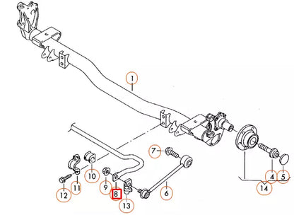 NEW VOLKSWAGEN CADDY MK3 REAR ANTI-ROLL SWAY BAR 2K3511409D ORIGINAL