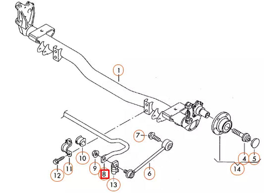 NEW VOLKSWAGEN CADDY MK3 REAR ANTI-ROLL SWAY BAR 2K3511409D ORIGINAL