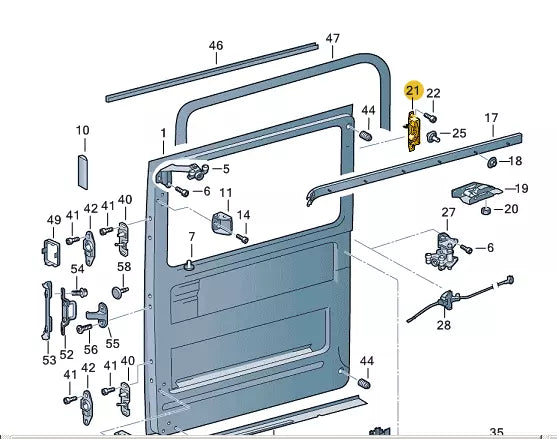 NEW VW CRAFTER 2E RIGHT SIDE SLIDING DOOR ADDITIONAL LOCK 2E1843654 ORIGINAL