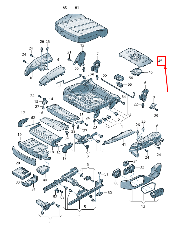 NEW AUDI A8 4H FRONT SEAT AIR GUIDE CHANNEL 4H0882121 ORIGINAL