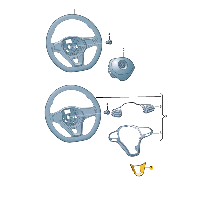 NEW VOLKSWAGEN GOLF MK8 CD1 GTI STEERING WHEEL TTIM GTI 5H0419659FWUZ ORIGINAL