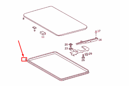 NEW MERCEDES-BENZ S W140 SLIDING ROOF SEAL A1407800098 ORIGINAL