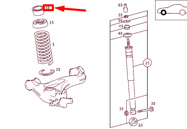 NEW MERCEDES-BENZ SLK R170 FRONT SPRING SUPPORT A2023210295 ORIGINAL