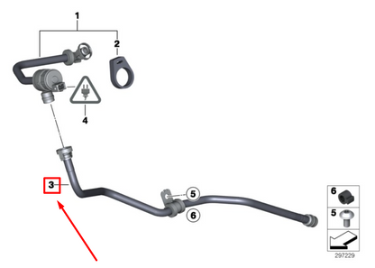 new bmw 3 cabrio e93 fuel tank breather line 13907552773 7552773 original