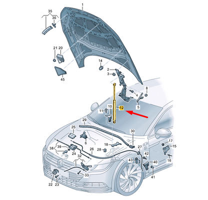 NEW VOLKSWAGEN ARTEON 3H7 FRONT HOOD GAS FILLED STRUT 3G8823359B ORIGINAL