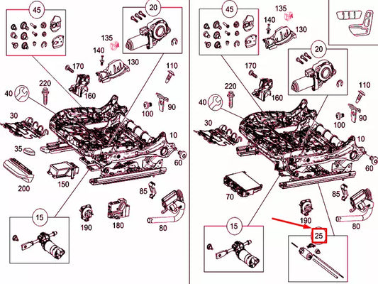 NEW MB C W205 FRONT SEAT HORIZONTAL ADJUSTMENT MOTOR A0009102609 ORIGINAL