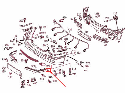 NEW MERCEDES-BENZ C W203 FRONT BUMPER LEFT RAIL A20388517219040 ORIGINAL