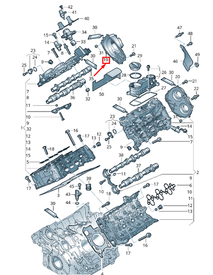 new audi a4 b9 right engine cylinder head cover 06m109286f original