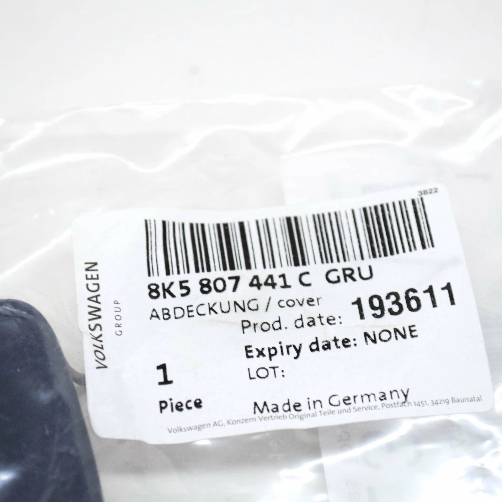 NEW AUDI A4 B8 REAR BUMPER TOW HOOK EYE COVER 8K5807441CGRU ORIGINAL