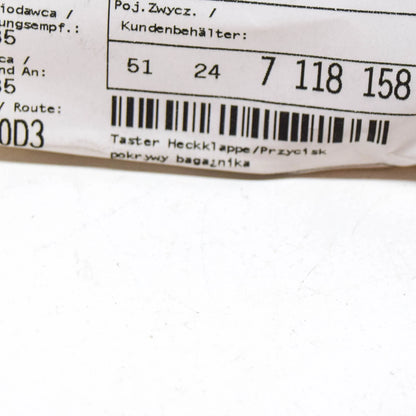 NEW BMW 3 E90 BOOT LID RELEASE HANDLE 51247118158 7118158 2008 ORIGINAL