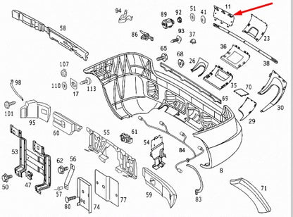 NEW MB M-CLASS W163 REAR RIGHT BUMPER TOW EYE COVER A16388016059999 ORIGINAL