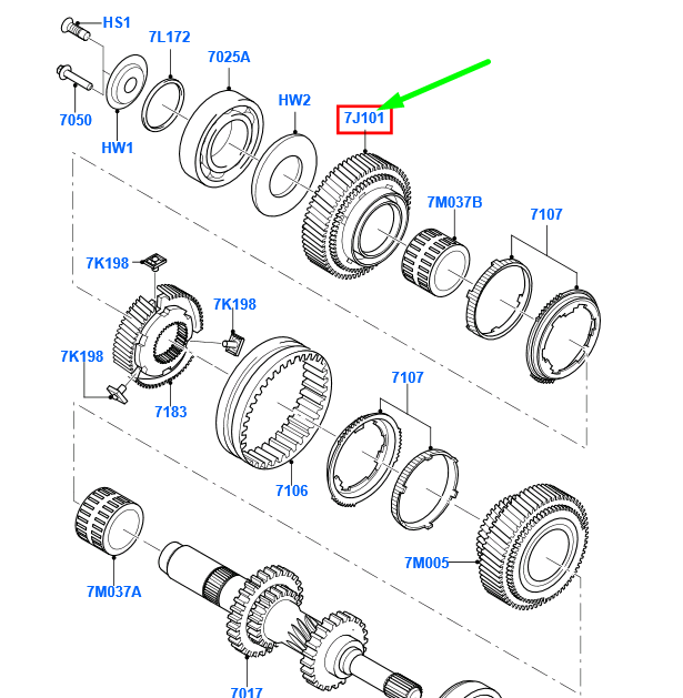new ford kuga mk1 c394 6th speed gear 1675865 366r-7m197-ca original