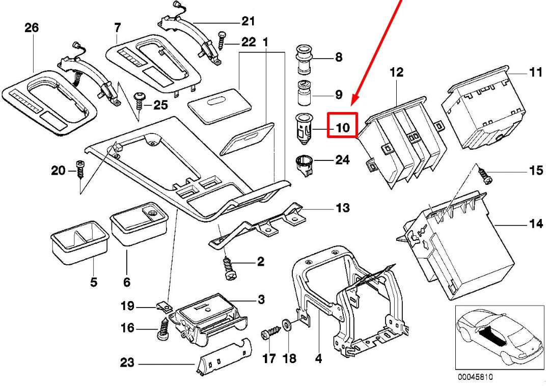 NEW BMW 7 E38 CIGARETTE LIGHTER SOCKET 8352287 61348352287 ORIGINAL
