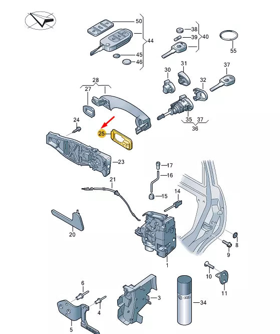 NEW VW TRANSPORTER VI T6 FRONT DOOR HANDLE REAR UNDERLAY 1C0837211A ORIGINAL